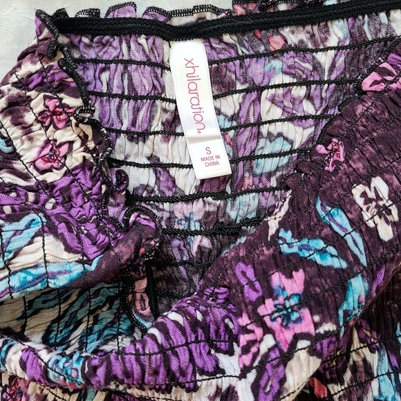 Xhilaration Y2K Strapless Dress Swimsuit Cover Up With Tropical Florals - Picture 7 of 9